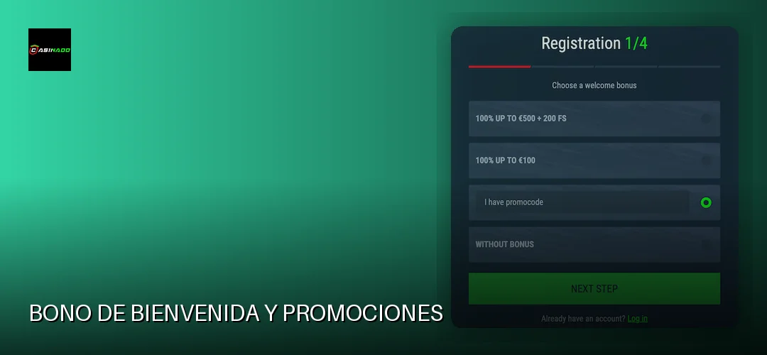Bono de bienvenida y promociones